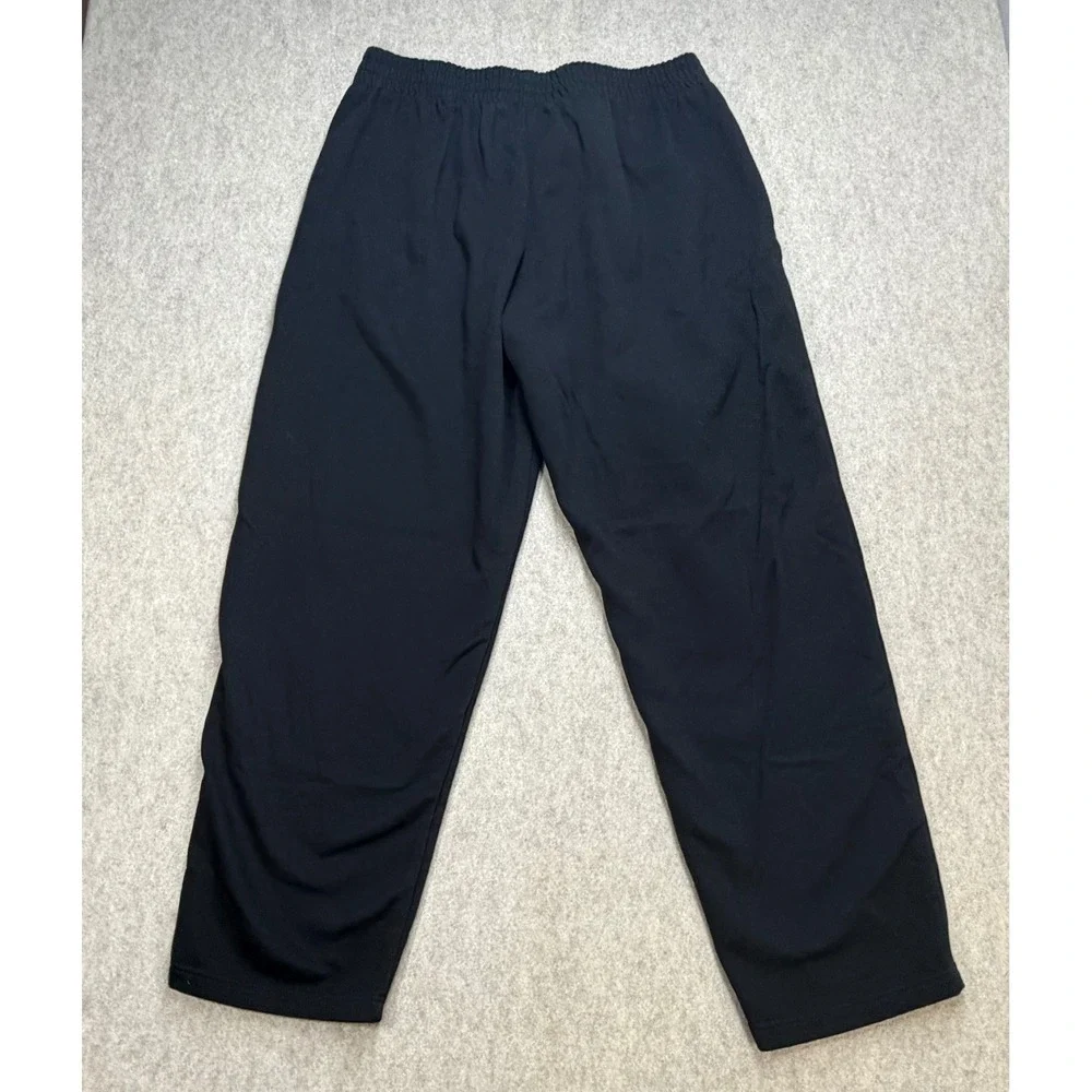 Adidas Mens XL Black Fleece Straight Leg Sweatpants Elastic Waist Pockets Sporty